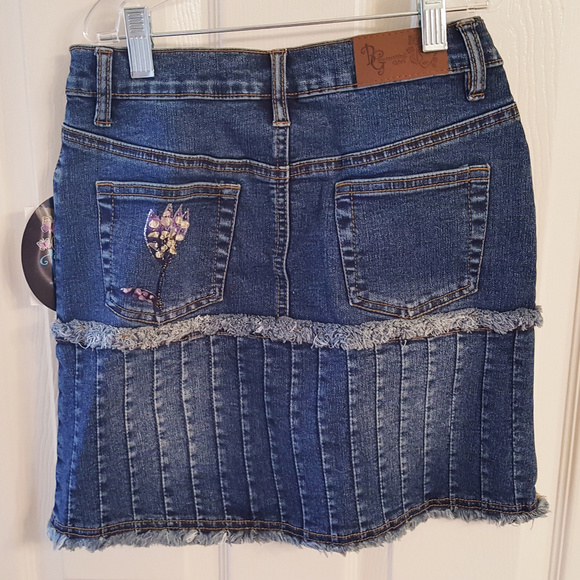 GIRLS Denim SKIRT EMBELLISHED NWT Beautiful Girl Youth Sizes Luxury Gorgeous - Picture 3 of 3